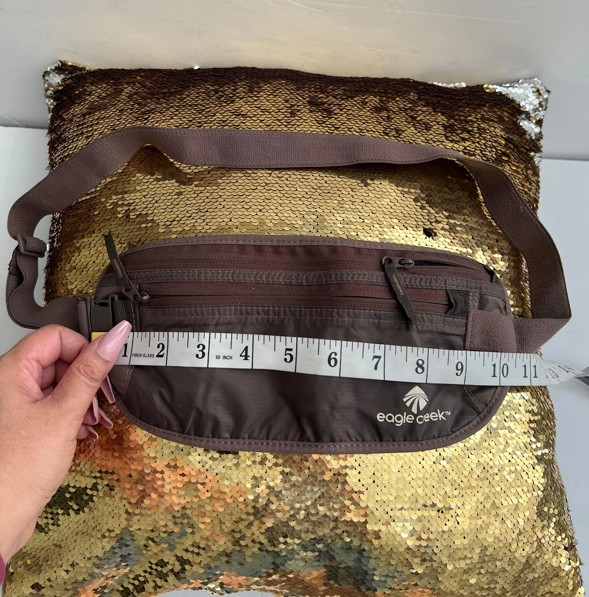 Eagle Creek Undercover Hidden Pocket Travel Money Belt Unisex Brown One Size - Image 9