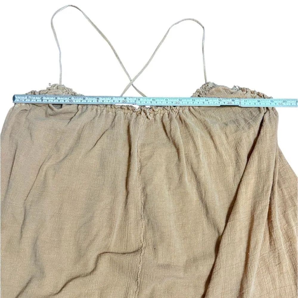 Urban Renewal by UO Raw Hem Slip Dress Mustard Yellow Sustainably Chic Sz M - Image 8