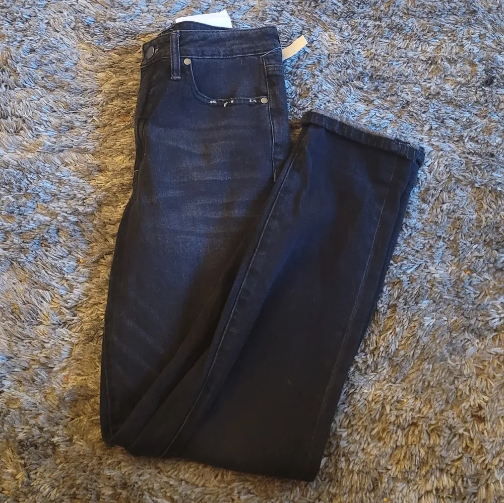 NWT! BP. Nordstrom Black Distressed Tapered Leg High Rise Mom Jeans 30 - Image 10
