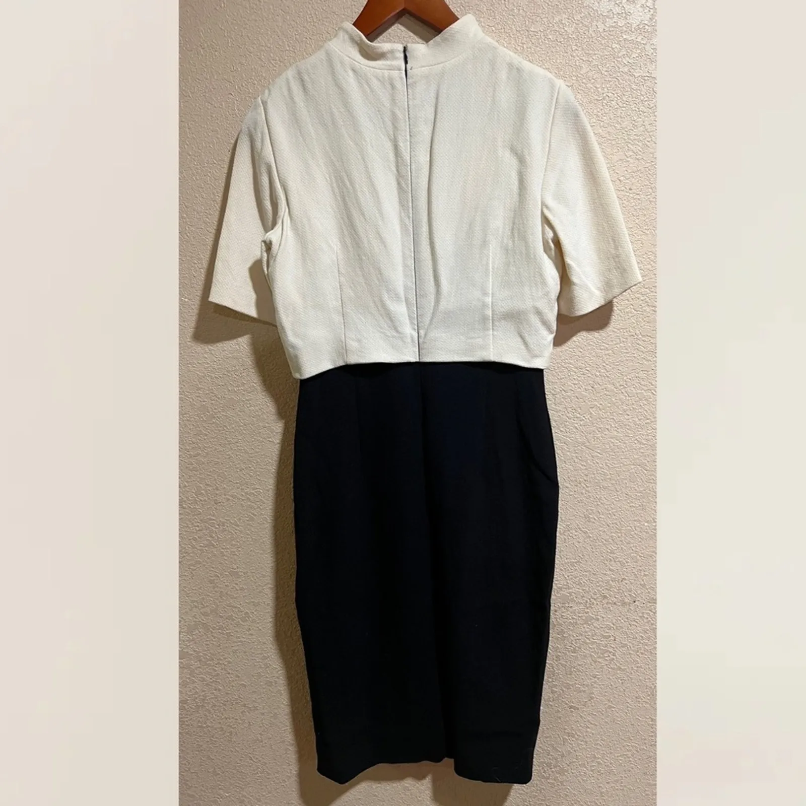 Escada black cream virgin wool sheath dress - Image 3