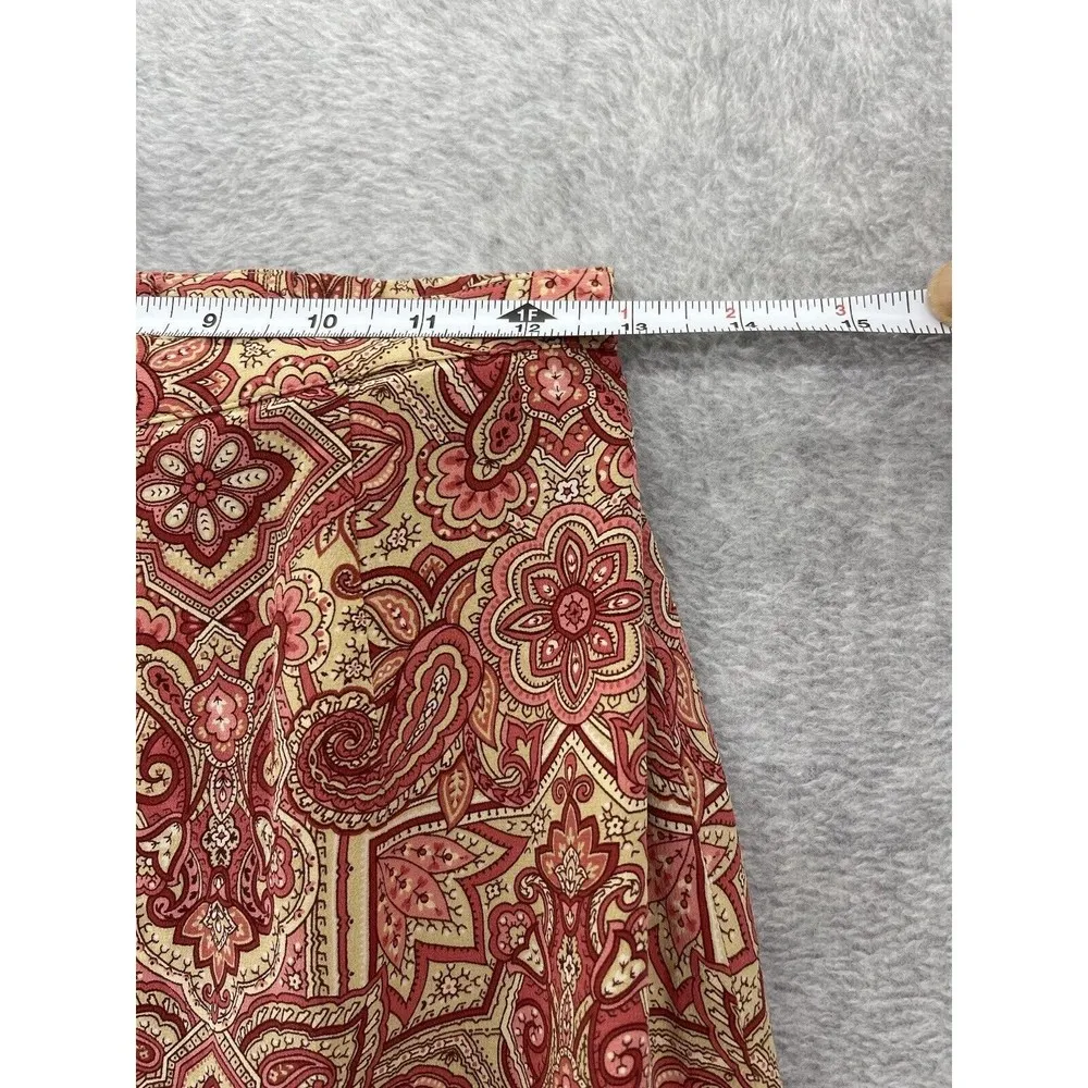 Talbots Women's Skirt Midi Floral Size 2 Petite 100% Silk Lined Paisley - Image 5