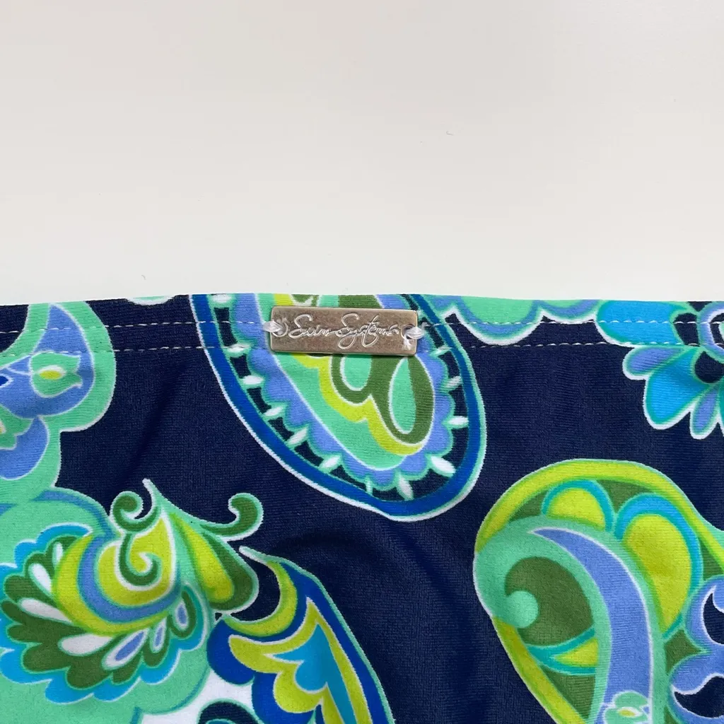 Swim Systems Belt Ring Low Rise Port Royal Paisley Polka Dot Bikini Bottom NWT Blue Size XS - Image 4