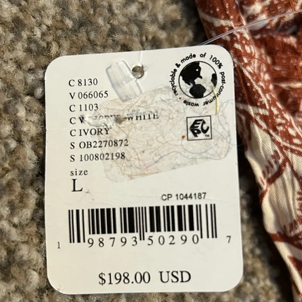 NWT Free People Floral Bohemian Midi/ Maxi Skirt Size Large Rust Orange Cream - Image 4