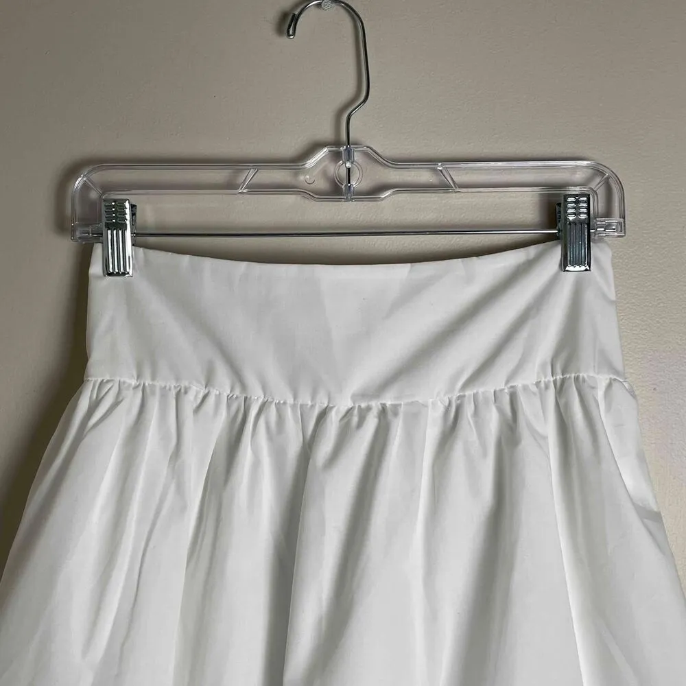 NWT Womens High Waisted Maxi Skirt White Long Flowy Medium - Image 4