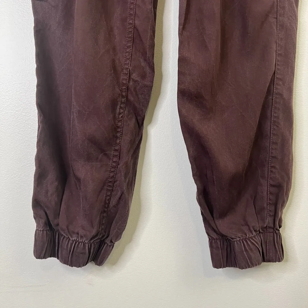 Abercrombie & Fitch Cargo Joggers Maroon Drawstring Waist Comfy Athleisure Sz S - Image 2