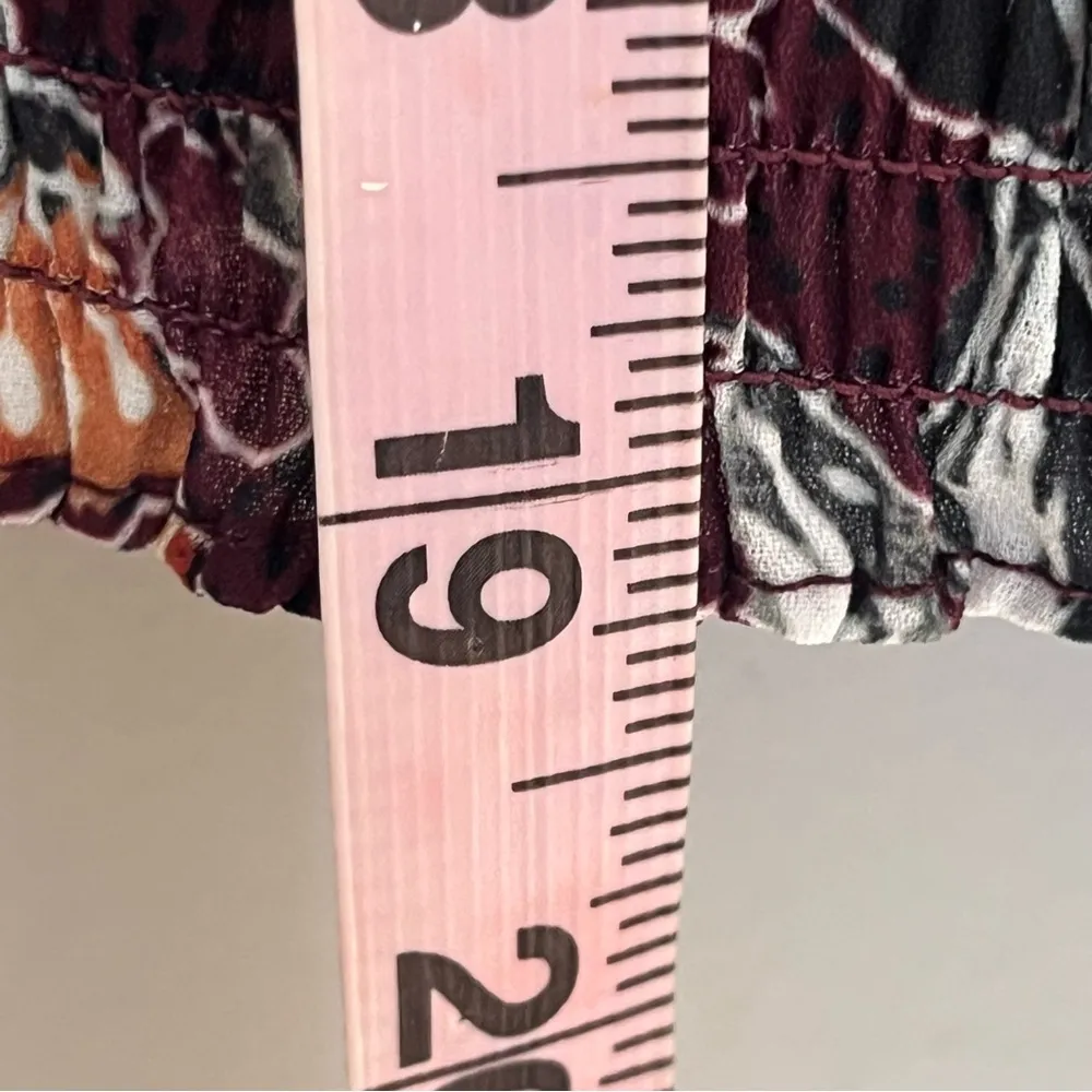 Womens BB Dakota Steve Madden Boho Crop Top Off Shoulder Floral Print Size Small Red - Image 6