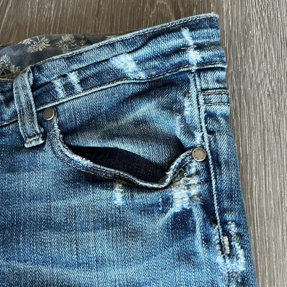 Paige Hollywood Hills Jeans Womens 28 Classic Rise Bootcut Distressed Blue - Image 13