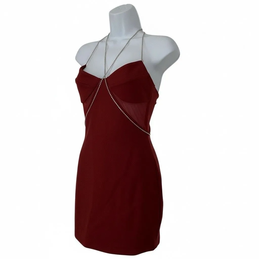 Superdown jaxie diamond mini dress In Rust Size Small - Image 5