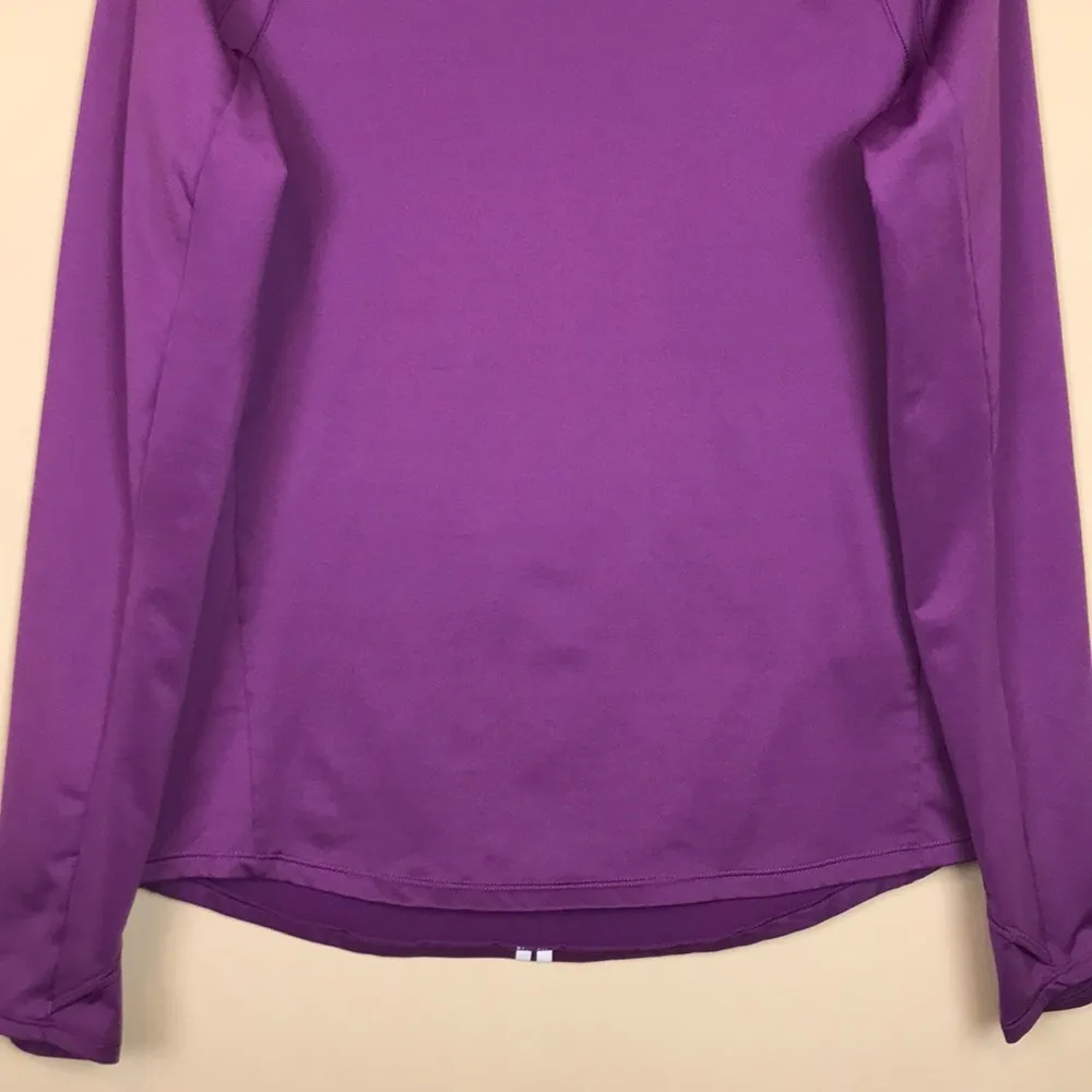 Under Armour Women’s Cold Gear Graphic Print Logo Purple Long Sleeve Shirt - Image 3