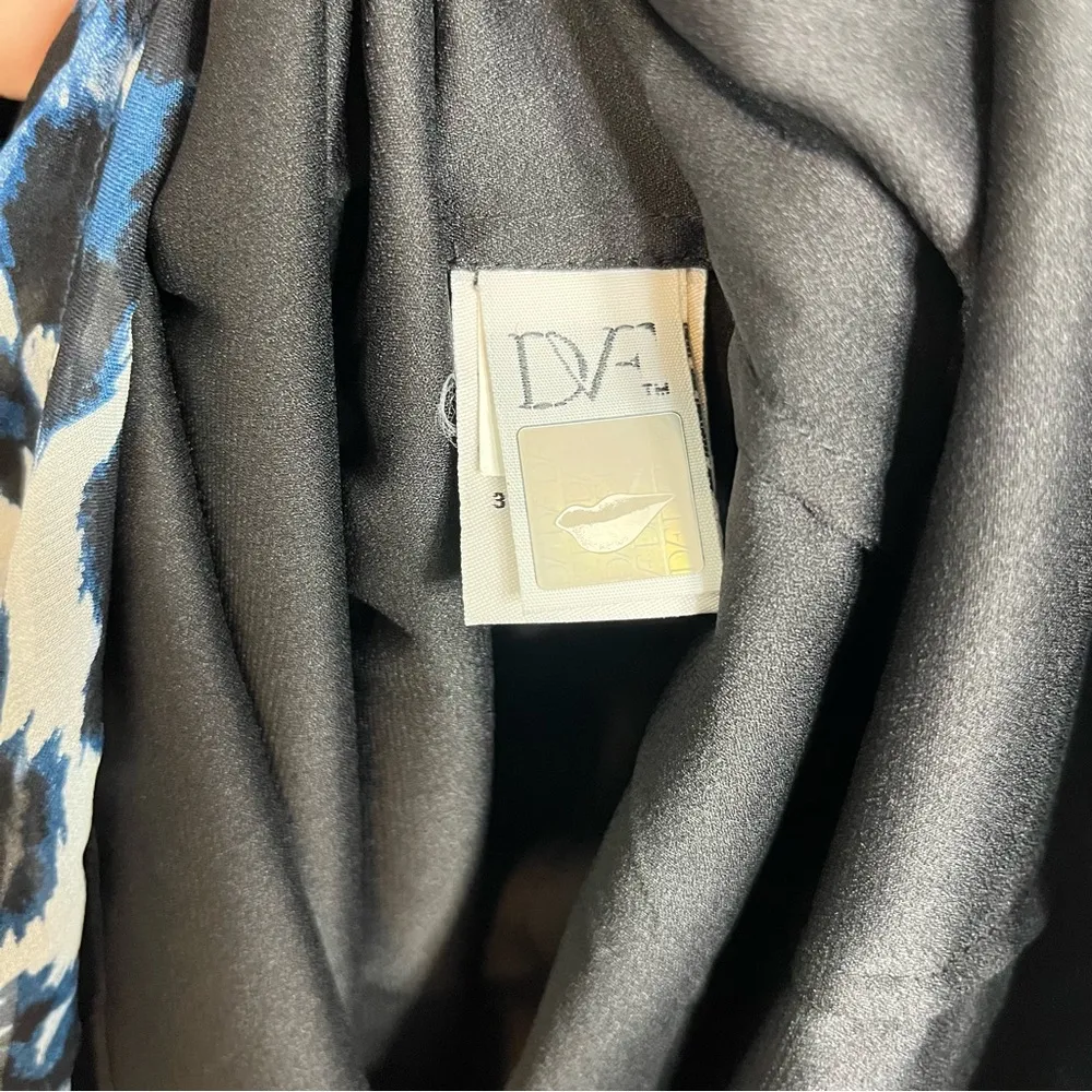 Diane Von Furstenberg Fleurette Blue Leopard Print Mini Dress Silk Size 4 - Image 5