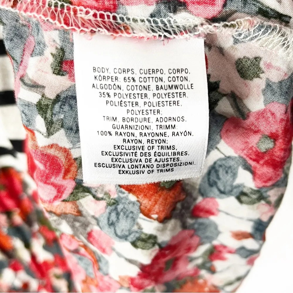 ANTHROPOLOGIE POSTMARK Mixed Prints Long Sleeves Button Top, Size Small - Image 4