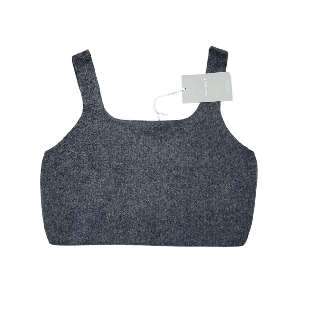Everlane The Cozy Stretch Tank Crop Yak Wool Blend Large Heathered Charcoal Gray - Image 2