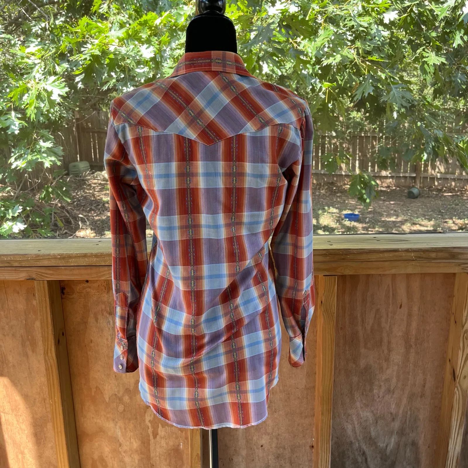 Westerns Fabrics By Dan River Women's Vintage Plaid Western Shirt Size S Red - Image 3