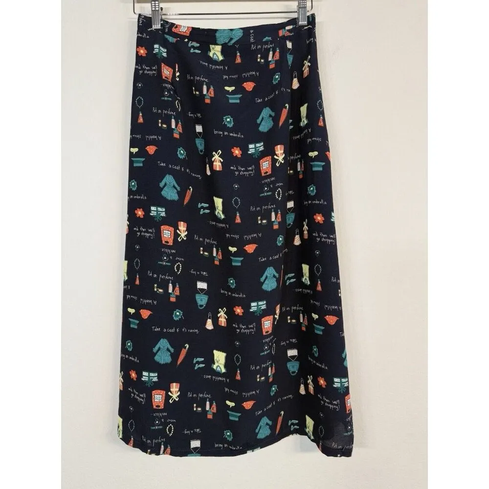 Vintage‎ Melrose Studio Skirt Women’s Black Chic Midi Art Office Career Size L Size L - Image 2