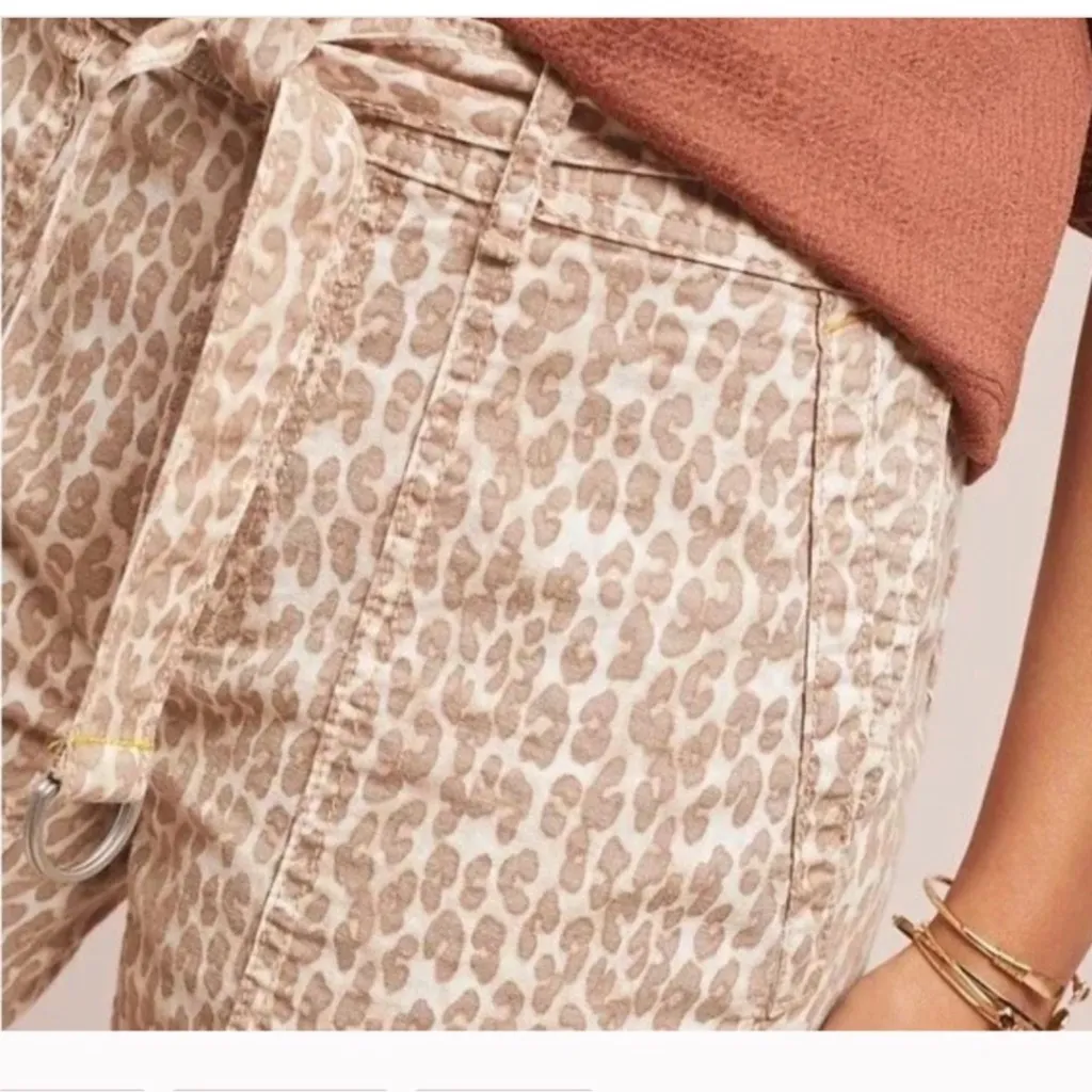 Anthropologie The Wanderer Animal Print Utility Pants With Belt Womens 28 - Image 10