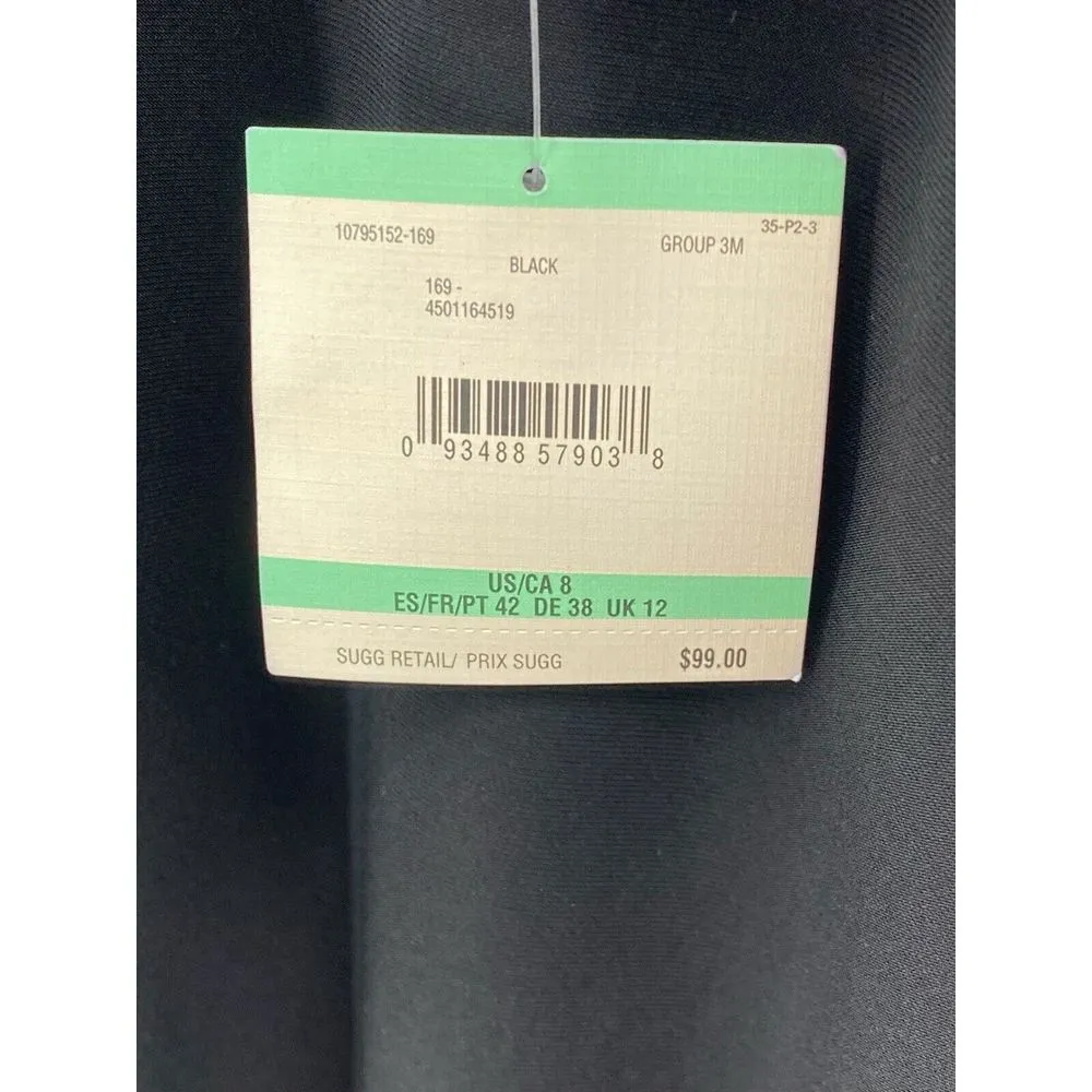 NWT AK Anne Klein Women's‎ Midi Flare Black Dress Keyhole 3/4 Sleeves Size 8 - Image 3