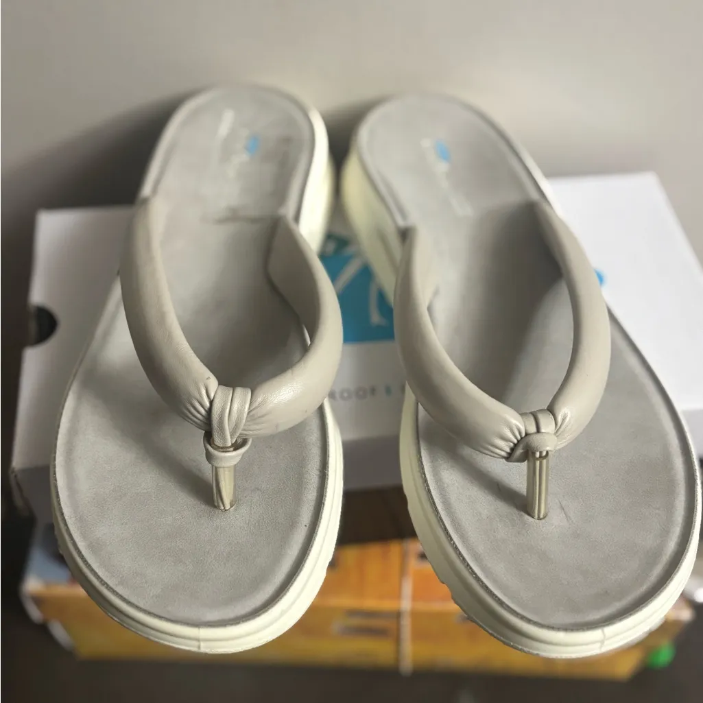 Aqua College Women Wedge Heel Flip Flop Thong Sandals Amanda Size US 10M Grey - Image 2