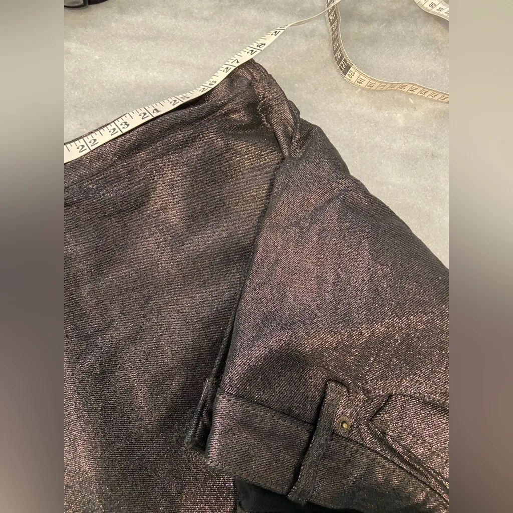 NWT Old Navy Size 12 Black Metallic Sparkle OG Straight Hight Rise Stretch Pants - Image 7