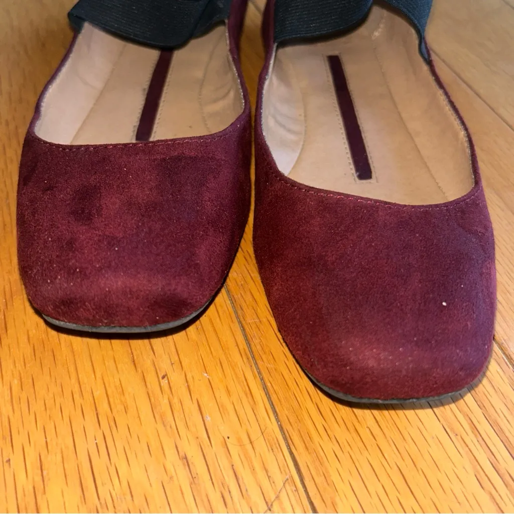 New directions Flats with Black Straps burgundy size 8 Red - Image 8