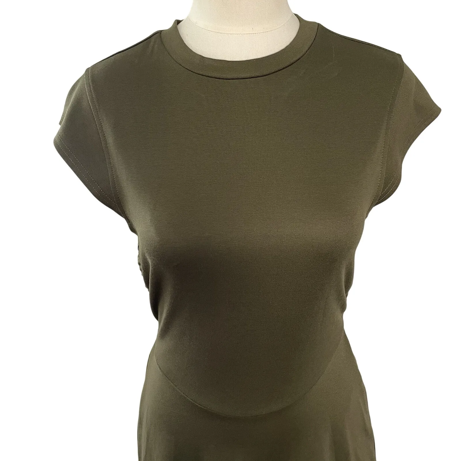 Silence + Noise Olive Open-Back‎ Tie Mini Dress M NWOT Y2K Trendy - Image 3