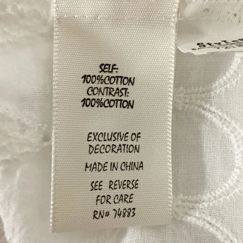 Adiva Eyelet Tassel Tie Flutter Sleeve Top Size L - Image 8