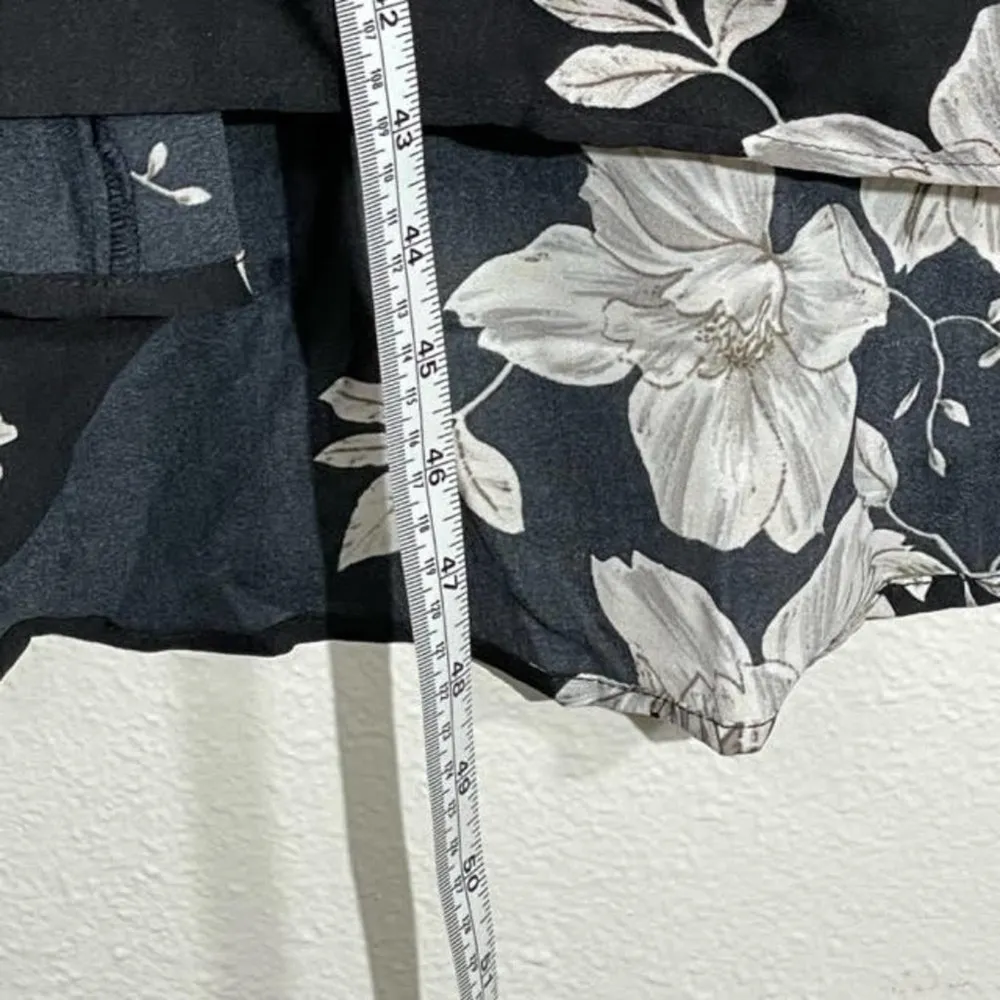 Jessica London Black Gray Floral Print Wrap Dress Two Piece Set Size 16W - Image 80