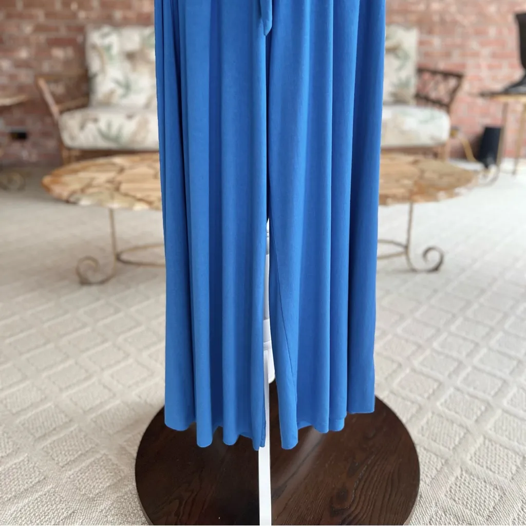 Rachel Pally Doutzen Jumpsuit Cropped Blue Knit Backless Wide Leg Sleeveless M - Image 6