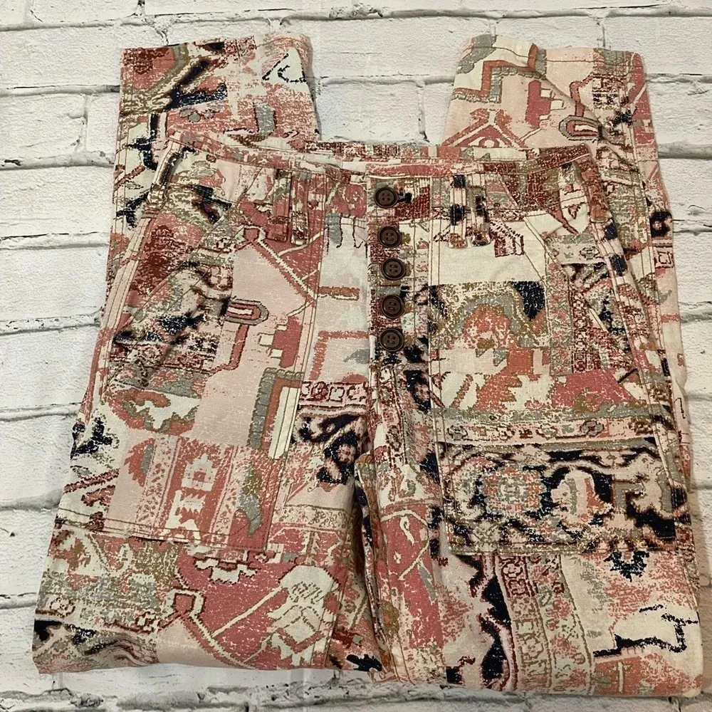 NWOT! Anthropologie The Wanderer pink Aztec utility pants 25 - Image 4