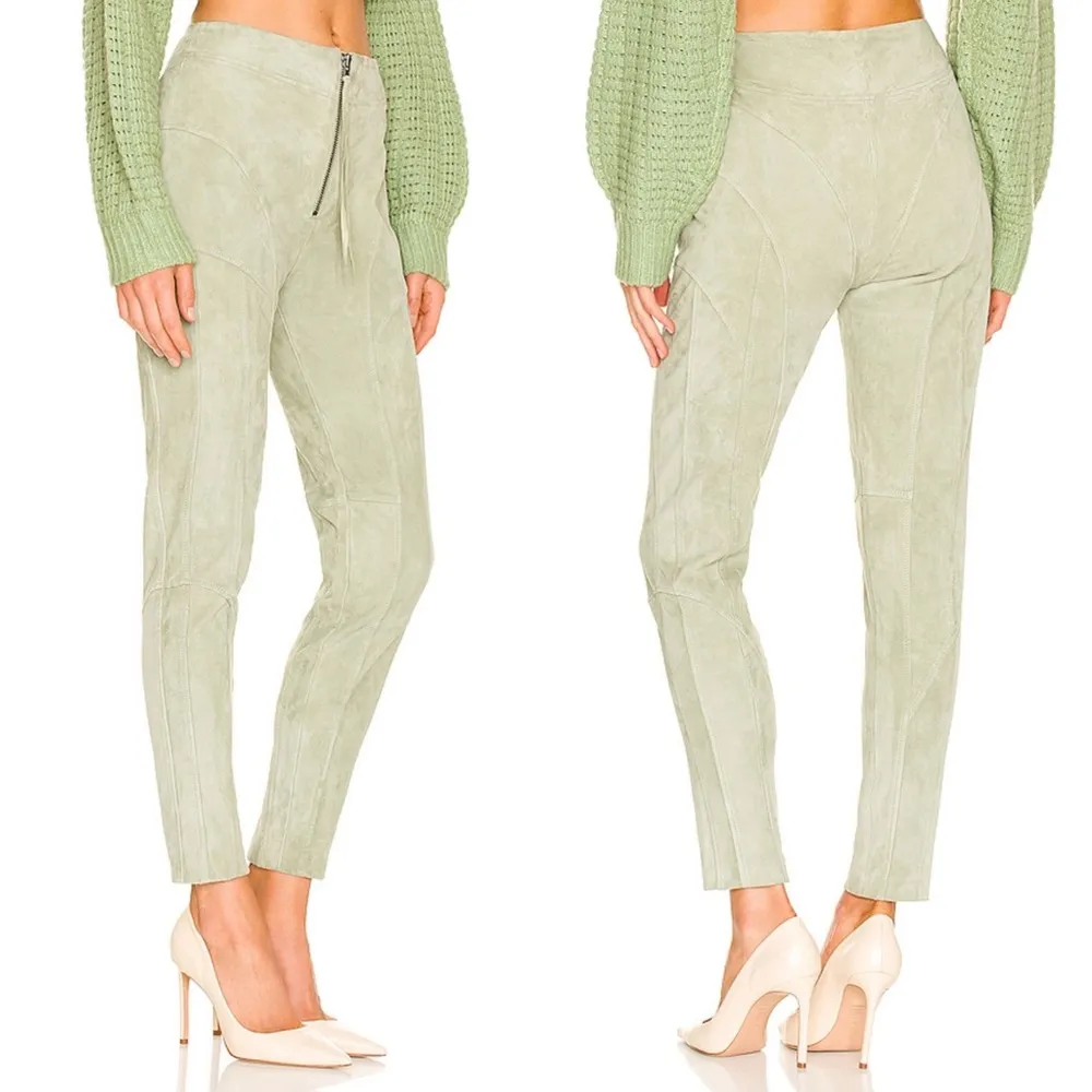 NWT RETROFETE James Suede Pants in Sage Size Small - Image 2