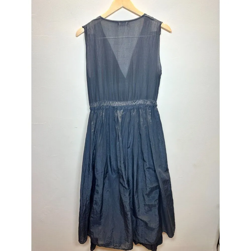 CP Shades  Women's Size S Blue Julia Midi Dress Sleeveless Plunge Neck EUC - Image 3