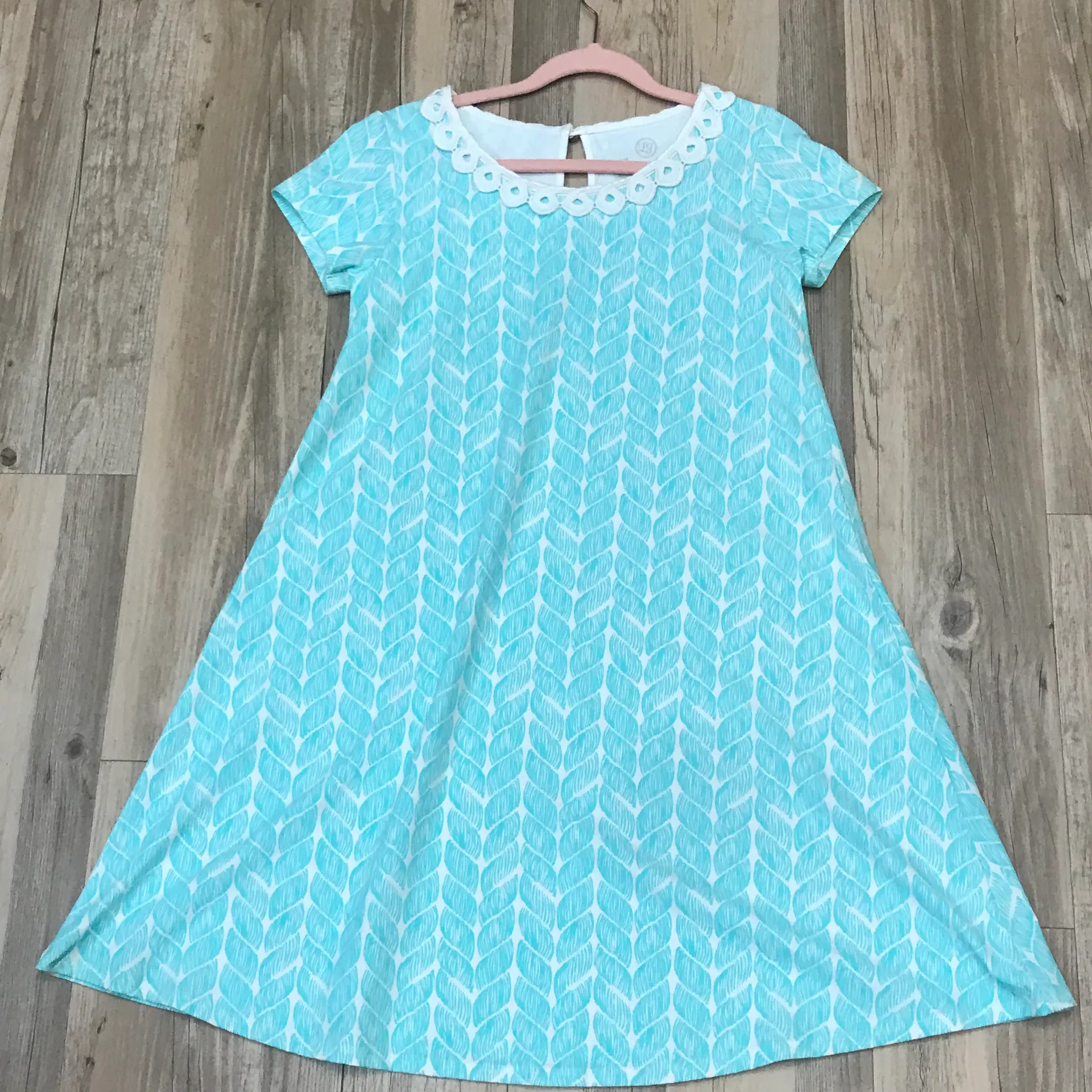 Ocean Palm Caroline teal white Dress Small. - Image 4