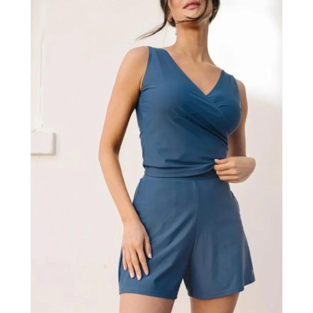 Honey Mark Swim Set 3XL Gray Salty Shorts Rash Guard Top‎ 2 Piece Set NEW Size undefined - Image 3