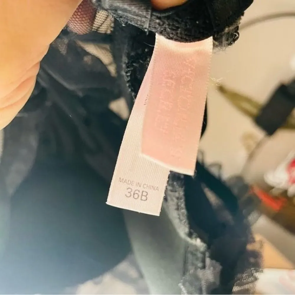 Victorias secrets push up sheer black lingerie teddy baby doll dress size 36b - Image 6