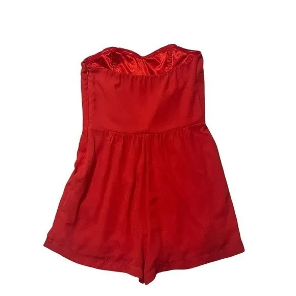 Express Women's Sleeveless Red Fully Lined Mini Romper With Pockets Size 4 - Image 3