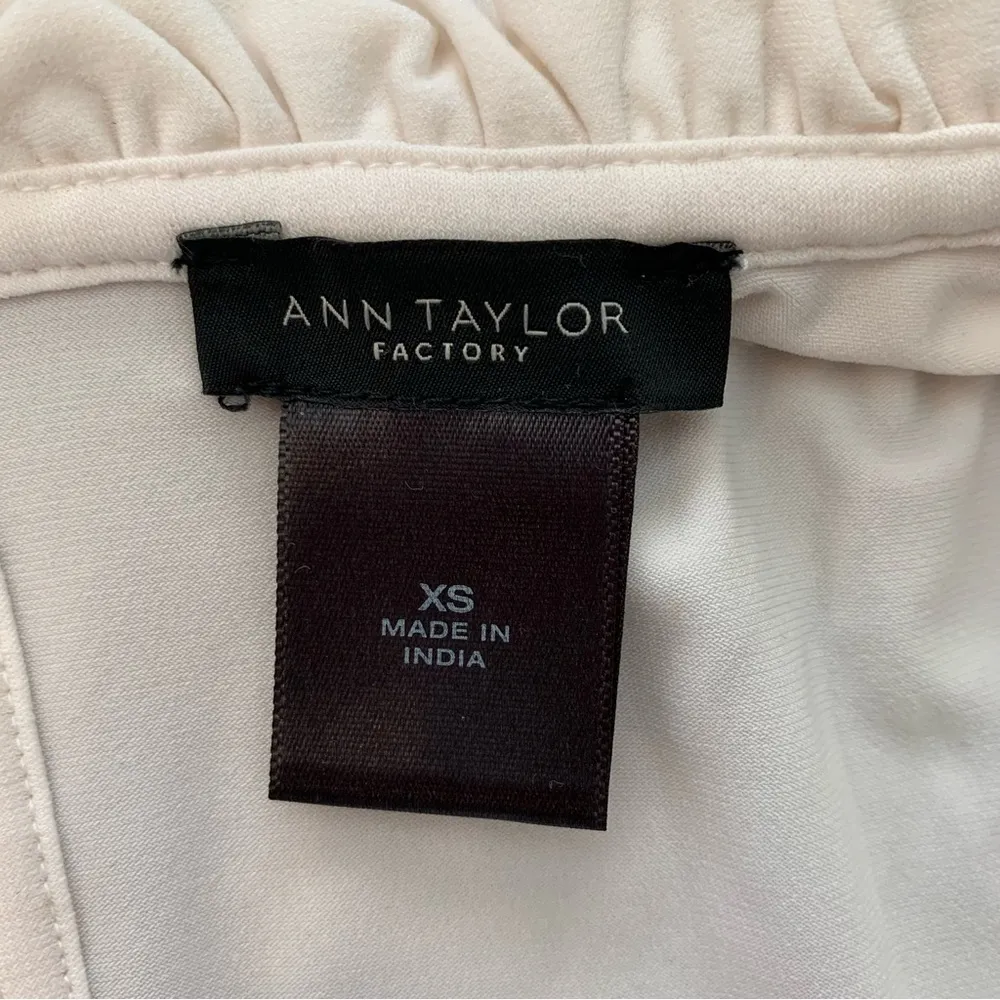 Ann Taylor Factory White Ruffle Sleeveless Blouse - Image 8