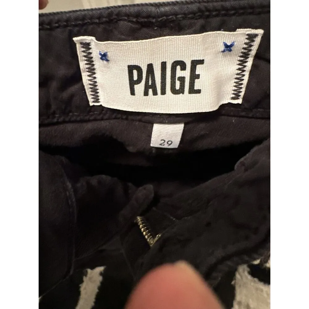 Paige Black Denim Jeans Women’s Cropped Distressed 2000s Y2K Style Gothic - Image 3