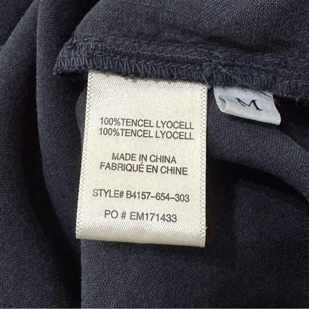 Bella Dahl Women’s Size M Endless Sea Blue Cap Sleeve Tie Front Button Up Shirt - Image 8