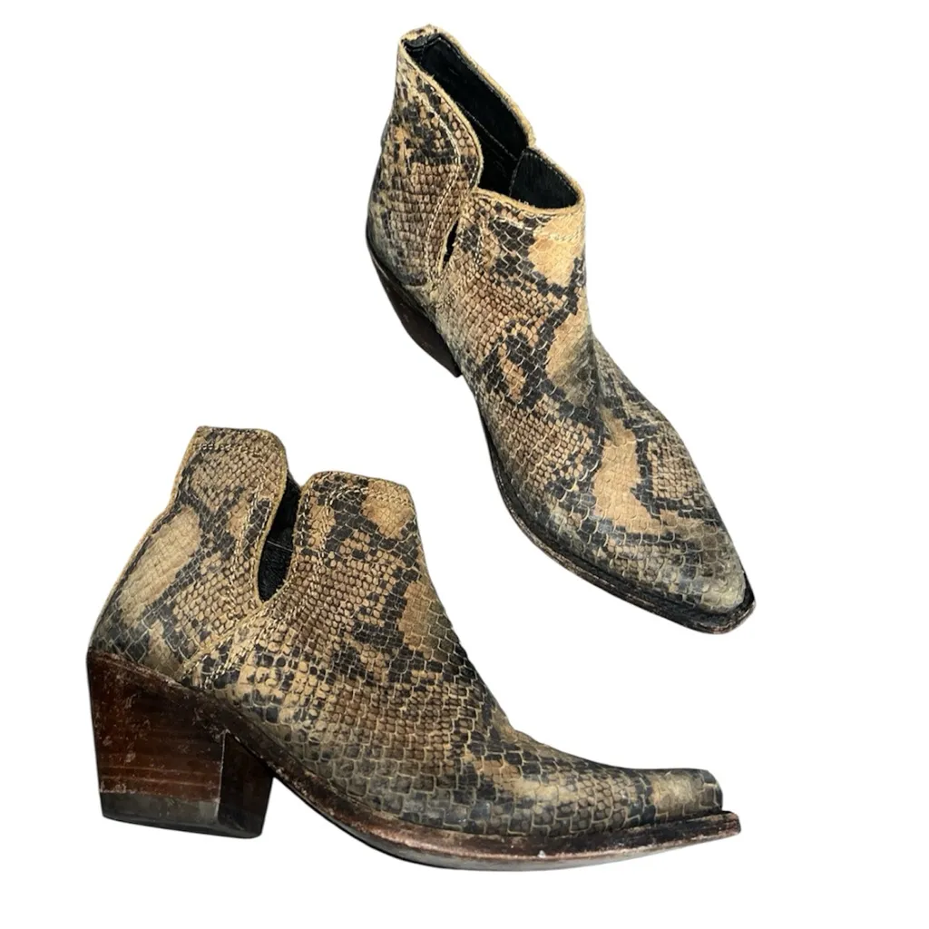 Snakeskin Ankle Boots 6.5 Liberty Black Brown - Image 8