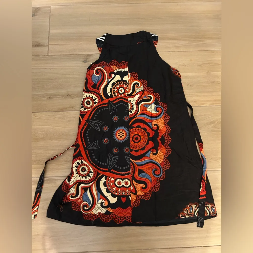 NWT Junglee Billee Lightweight Cotton Belted Dress India XL Black - Image 2