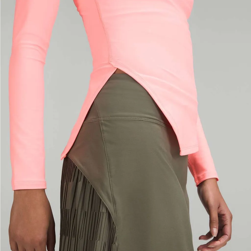 🧡🆕Lululemon Neon Orange Nulux Asymmetrical Tennis Long Sleeve Shirt ✨NWT✨ - Image 4