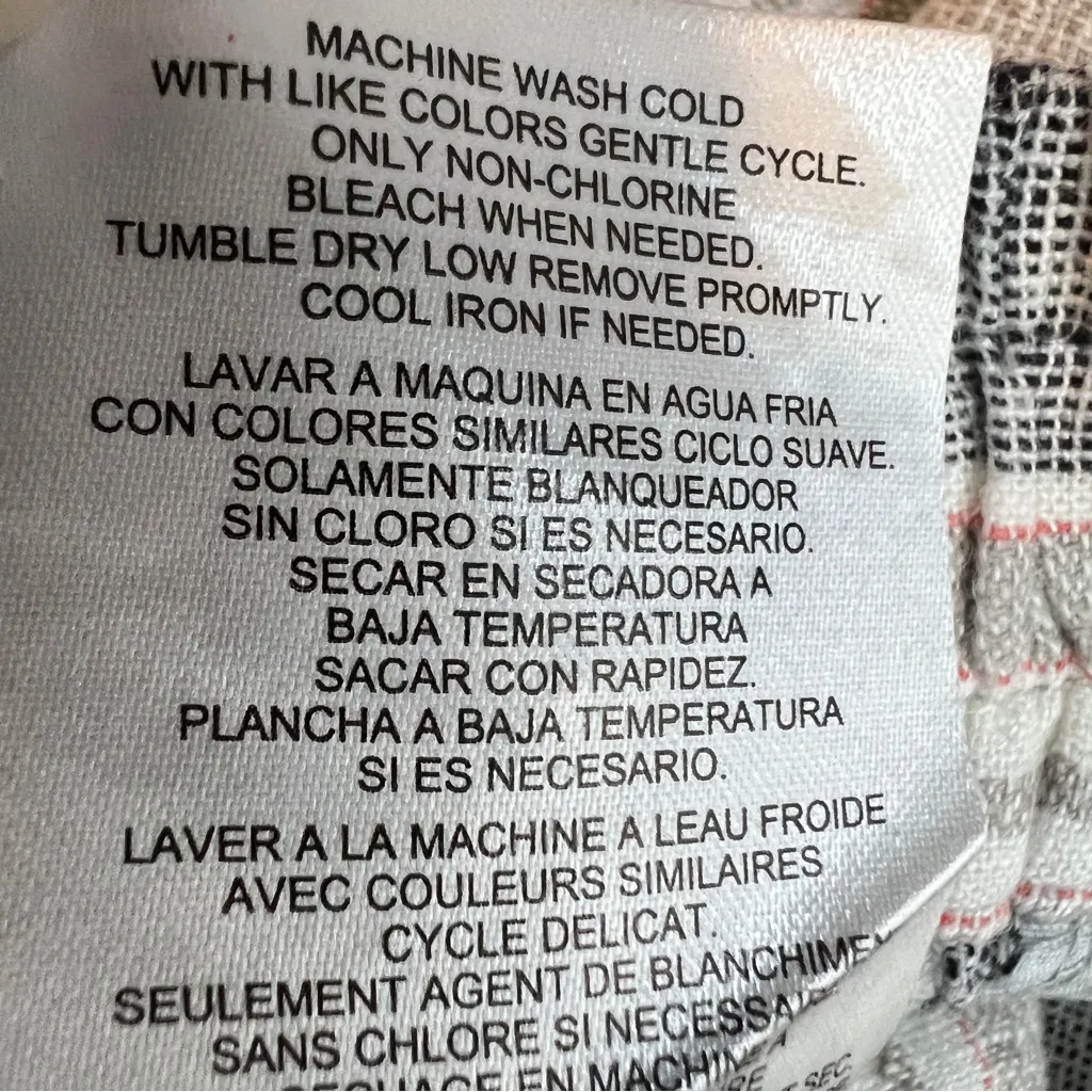 Jones New York Size 2X Striped Gray/Cream Capri Pants Drawstring Waistband - Image 9