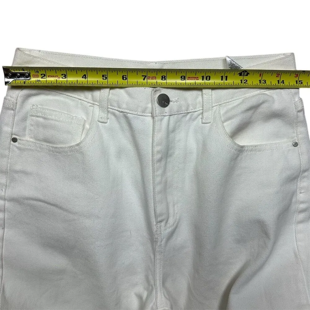 Nasty Gal Women's Redial High-Rise Straight Leg Jeans White Size 8 - Image 6