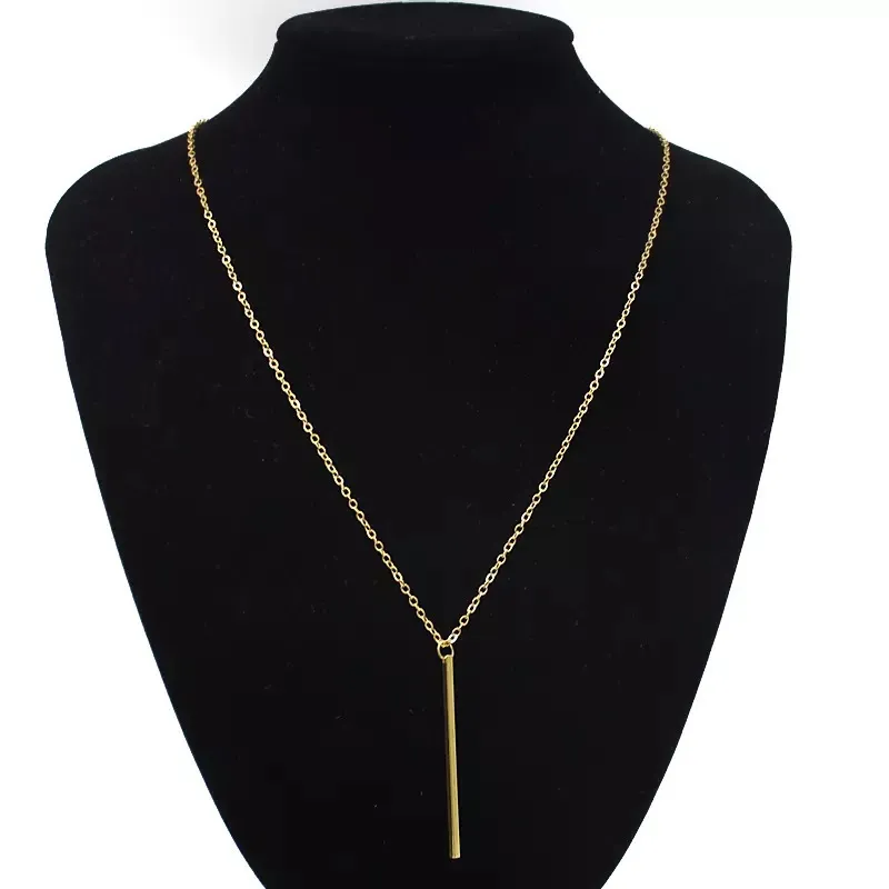 Simple Gold Stick Necklace - Image 3