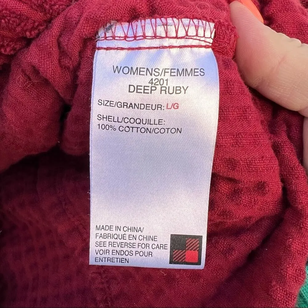 Woolrich maroon cotton chenille zipper vest LARGE - Image 6