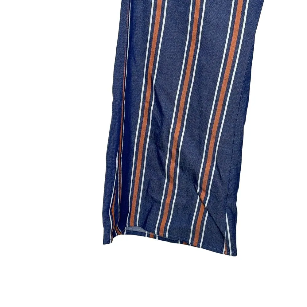 Saltwater Luxe Womens Pants Striped Retreat Crop Striped Pull On Flare Indigo XS - Image 3