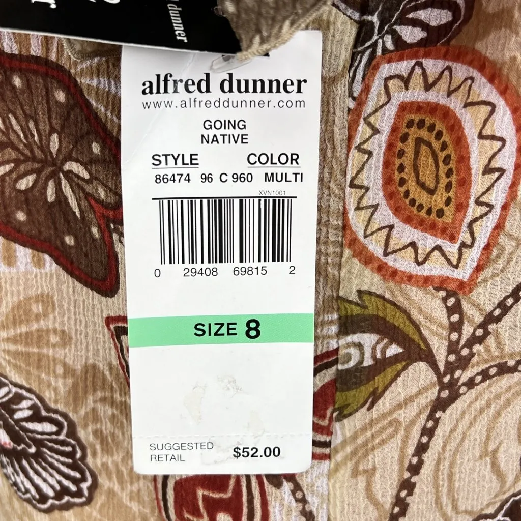 Alfred Dunner Sz 8 2 For 1 Top Blouse Autumn Floral Colors Button Front w/ Cami Orange - Image 5