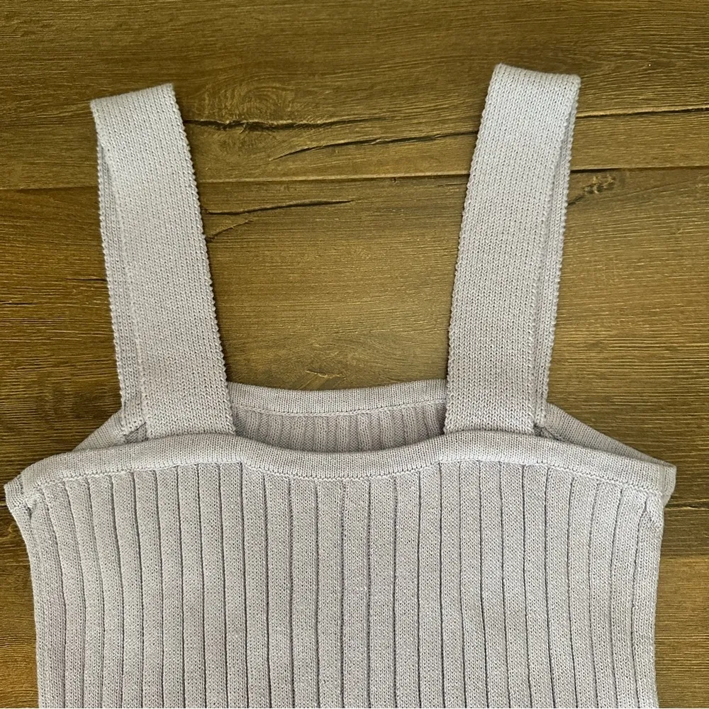 Tilney Ribbed Sweater Tank Iced Lilac Purple Size Medium Stretchy Knit - Image 8