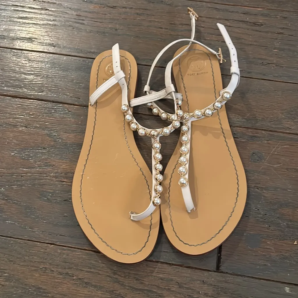 Tory Burch Emmy Pearl Thong Sandals Size 11 - Image 2
