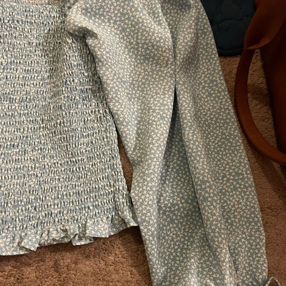 Princess Polly blue eirian smocked blouse 4 - Image 12