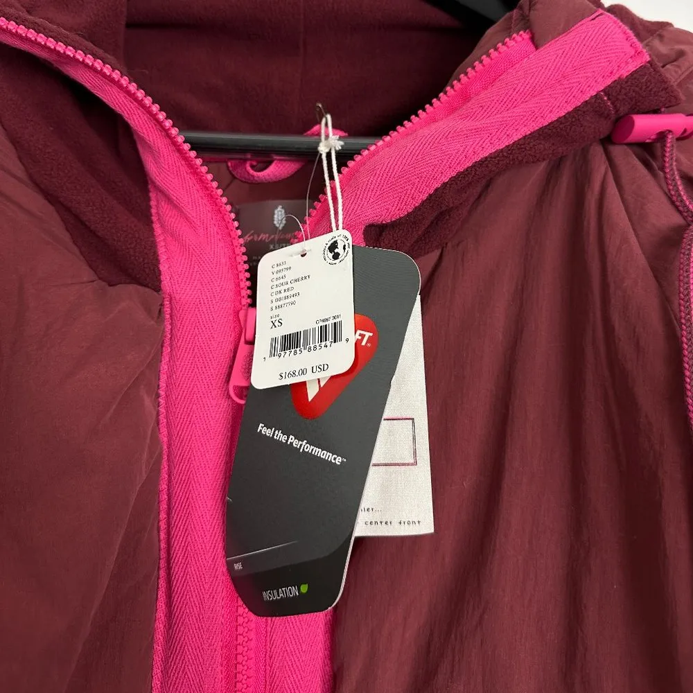 FREE PEOPLE Movement In a Pillow Packable Puffer Pullover in Sour Cherry XS NWT Pink - Image 7